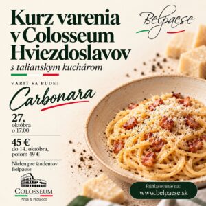 🇮🇹 Kurz pravej carbonary s talianskym šéfkuchárom Adrianom